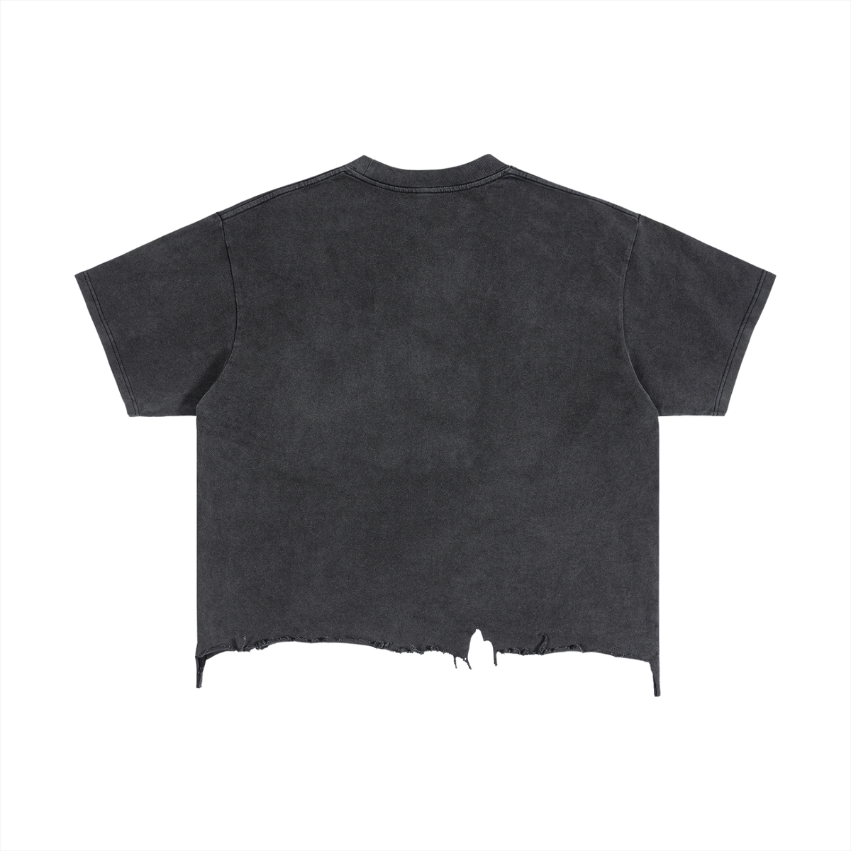 Camiseta de dobladillo desgastado, corte holgado, lavado vintage
