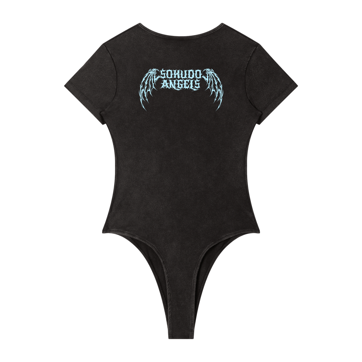 Body cruzado de cuello redondo lavado mineral para mujer