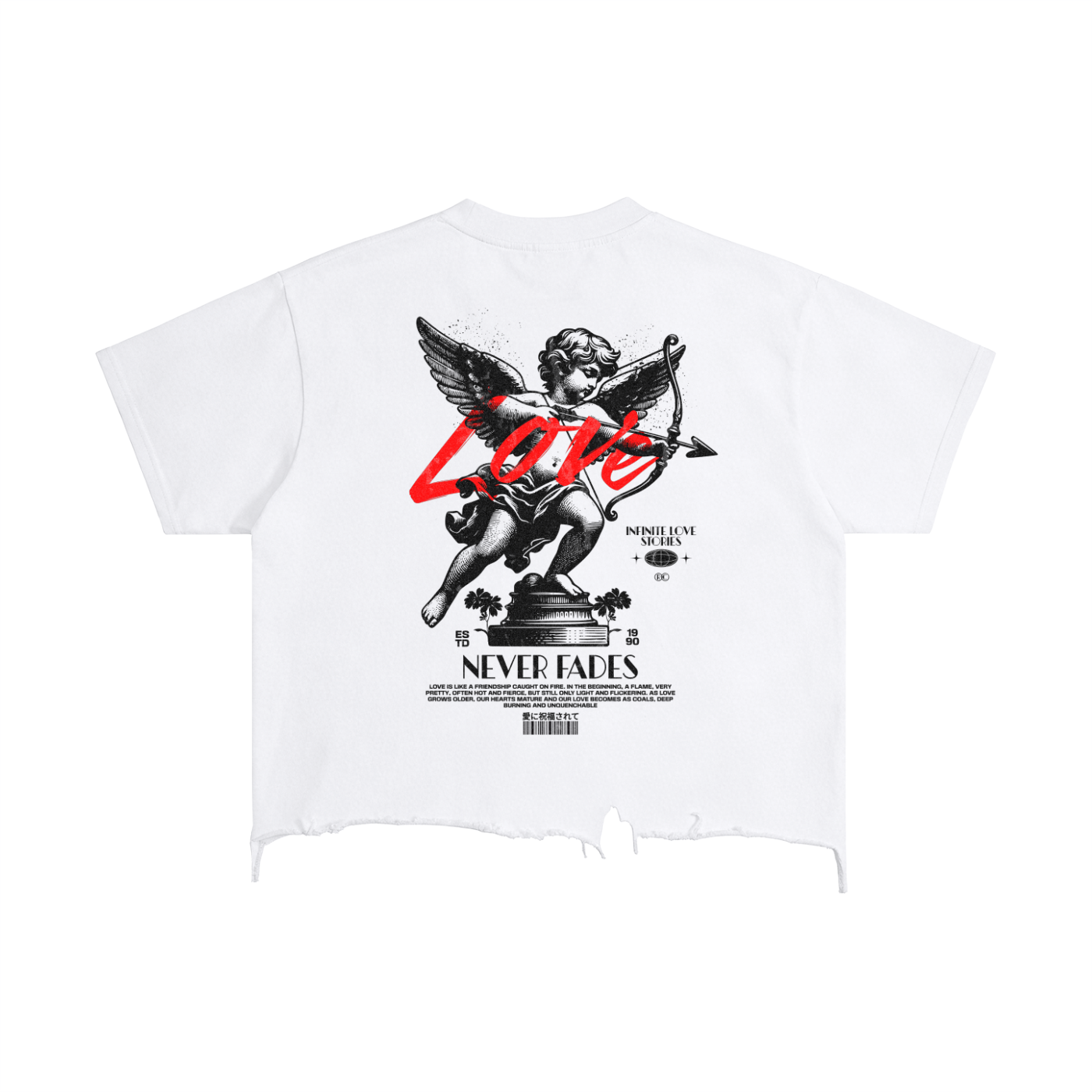 Love Angel Boxy Distressed Hem Tee