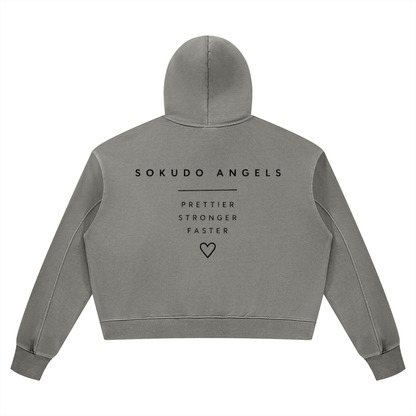 Sokudo Angels Stronger Boxy Wash Hoodie